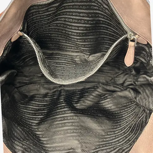 Prada  Ombre Leather Tote Bag Brown Gradient Large Satchel Shoulder Bag