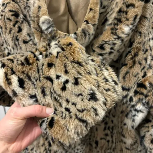 Vintage Giacca Cheetah Leopard Fur Jacket Tan Size M