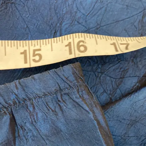 Le chateau Blue Crinkle Maxi Velcro Wrap Skirt EUC OS Acrylic Vintage Y2K Women