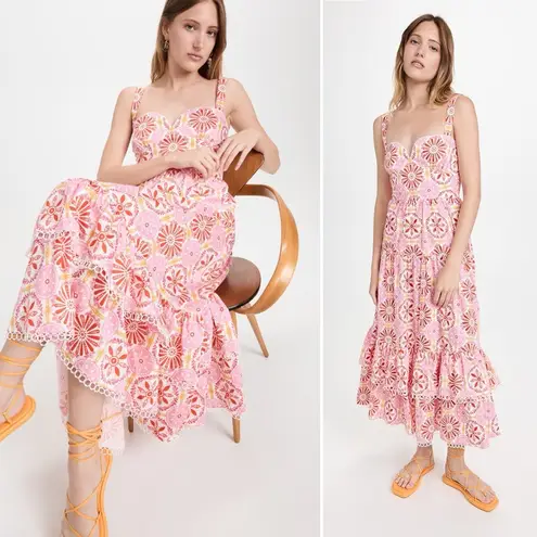 NWOT Borgo de Nor Clio Sweetheart Midi Dress in Palermo Pink Size 10 US (14 UK)