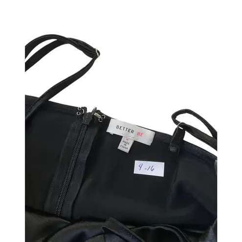 Better Be Black Satin Bodycon Mini Dress Women Size Medium | 4-16