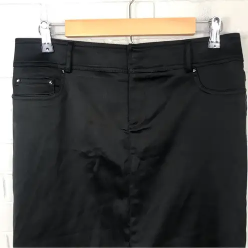 Cache  Black Satin Like Pencil Skirt Size 6