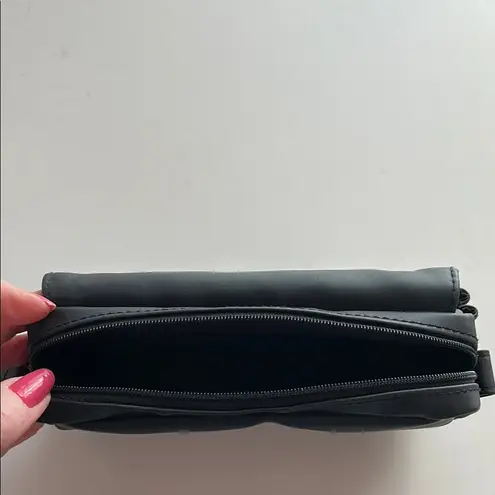 Vintage Garden Botanika black two compartments with mirror cosmetic makeup bag