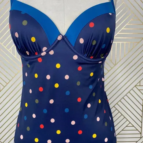 Boden Milos Cup Size Tankini Top Navy Spot Blue