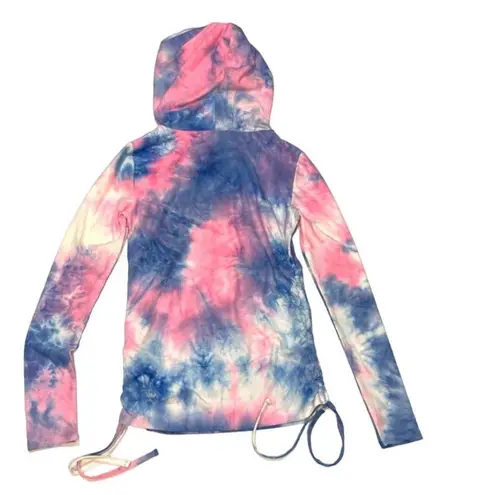 Derek Heart  Women's Soft Tie Dye Ruched Sides Pullover Hoodie Small NWT