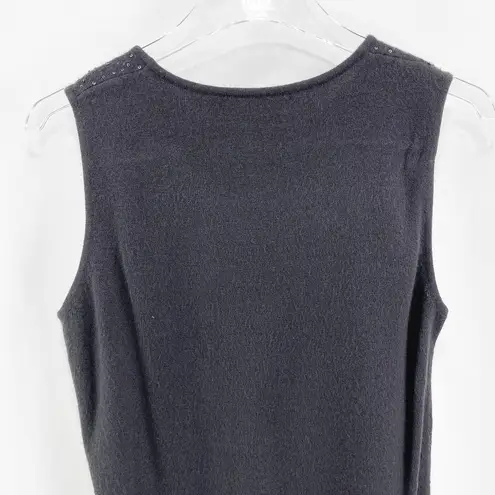 Black Vintage 90s Sequin Sleeveless Knit Tank Blouse