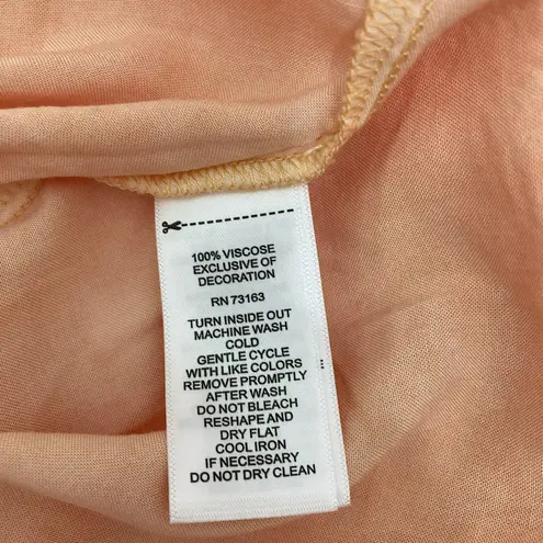 Spense Boho Blouse XL ๐งก Sweet Citrus Crochet Split Neck Ruffle Sleeve NWOT Orange