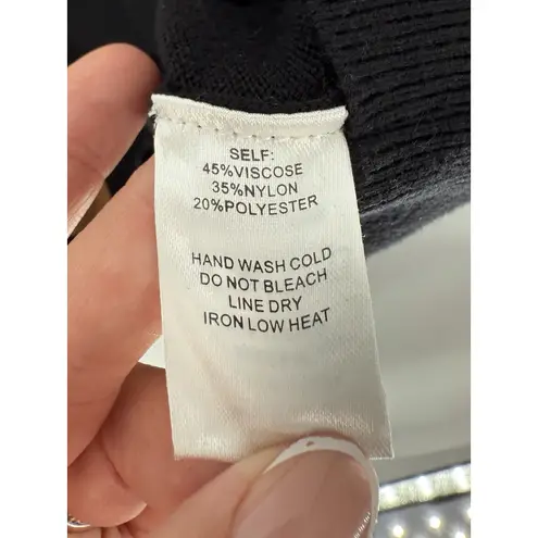 Prómesa Promesa Womens Medium Color Block Cardian Brown Black Sweater Geometric Button