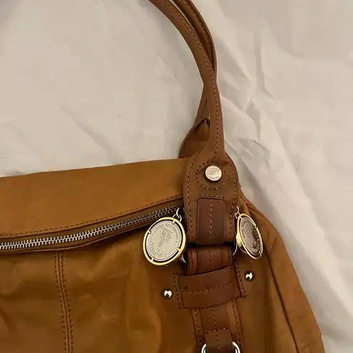 Tignanello Brown Leather Hobo Shoulder Bag, EUC