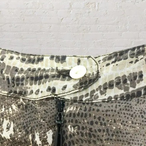 Roberta Freymann Anthropologie Silk Animal Print Tunic Dress XS Blue Brown Blue