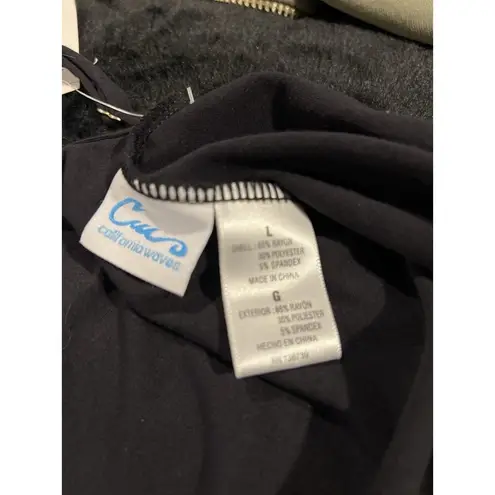 California Waves Junior's Cover Up Romper Swimsuit Black Size Large