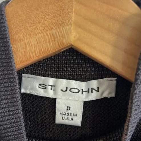 St. John Sleeveless Knit Top Mock Neck Chocolate Brown Size 2