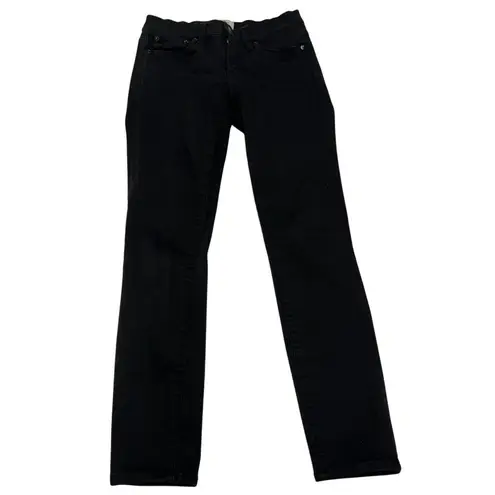 J. Crew Jeans Womens 26 True Black Denim 8" Toothpick Skinny Cotton
