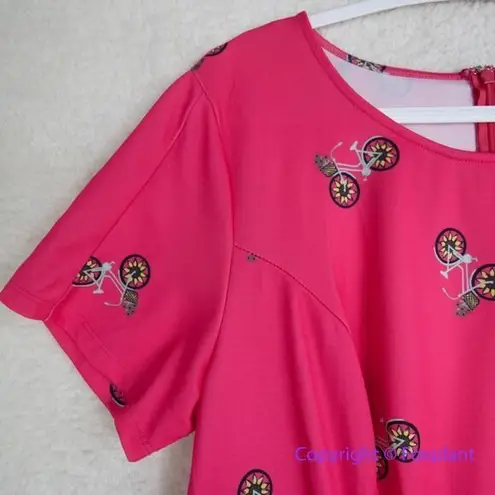 Unique Vintage X GB Sunflower Bikes Pink Fit-And-Flare Dress, size 1X