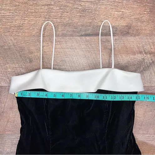 Y2K Night Way Collections Vintage White and Black Velvet Dress w/Tulle 90s 2000s Size 8