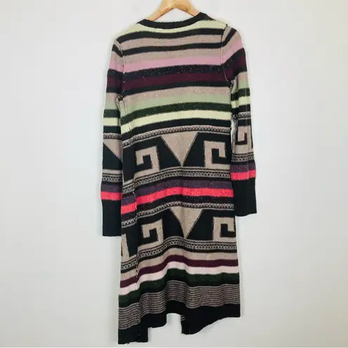 Free People  Rolla Costa open sweater duster cardigan with southwestern motif. M