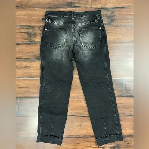 Pilcro and the Letterpress Anthro Pilcro Black Buckled Boyfriend Jeans HighRise Cinch Waist -Size 27