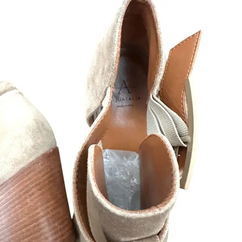 Aquatalia Freddi Cutout Buckle Bootie Beige Sz 11