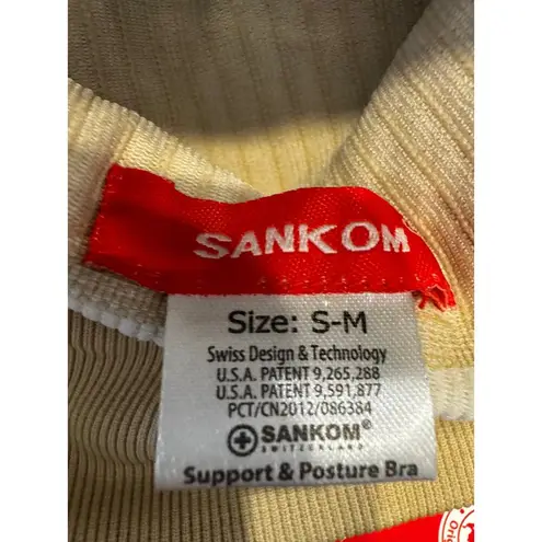 New With Tags SANKOM Patent Support & Posture & Cooling Bra Cream Sz S/M