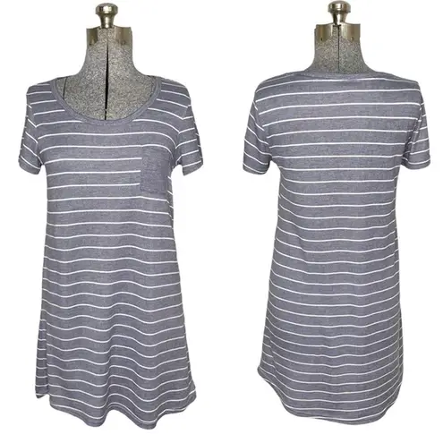 Tahari  Blue & White Striped Knit Tee Shirt Casual Dress