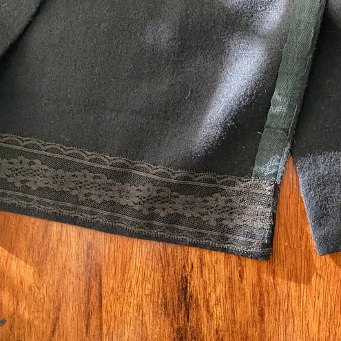 Vintage 1950s Wool Blend Hand Sewn Notch Neck Sweetheart Dress Black RARE EUC Size undefined