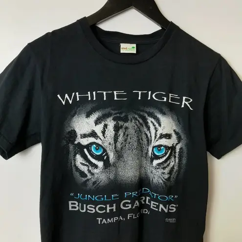 Anvil 2008 Vintage Organic White Tiger Jungle Predator T Shirt 00s Tampa