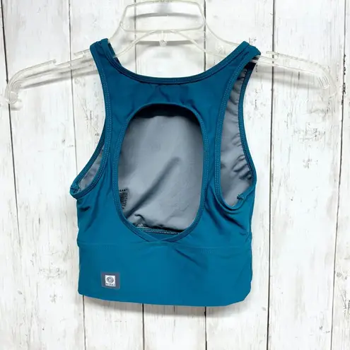 Joyln Sports Bra Women Size XS Sarae Peacock Blue Athletic Running Summer Nylon