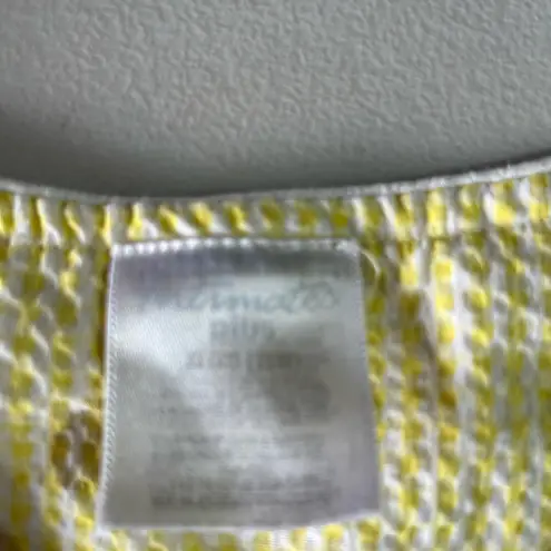 PREMIER INTIMATES (XL) 18W YELLOW/WHITE SEER SUCKER ZIP FRONT DUSTER PREOWNED Yellow