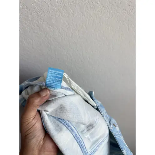 J. McLaughlin Lexi Blue White Marbled Swirled Skinny Jeans Women Size 8 Stretch