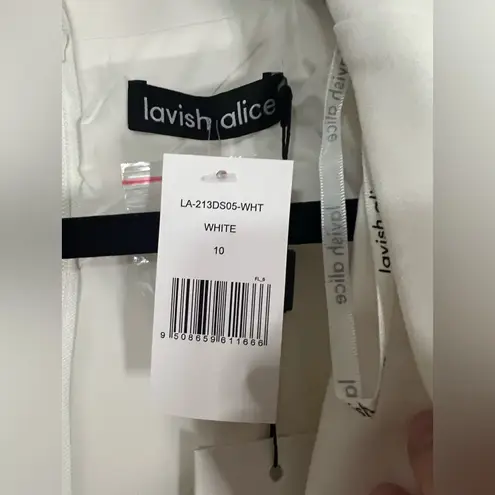 Lavish Lice Lavish Alice White Pearl Cut-Out Blazer Dress Size 10 Bridal Bachelorette NWT