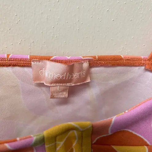 Floral mini corset bralette top Pink Size L