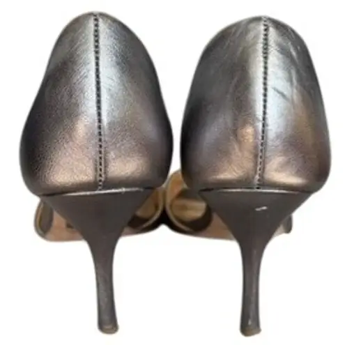 Badgley Mischka  Lacie‎ D'Orsay Heels Sz 8.5 Silver Leather Embellished Classy