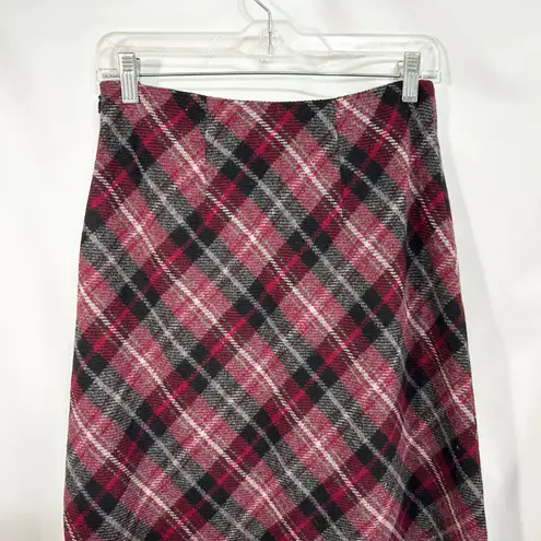 Chadwick's Size 6 Skirt Wool Plaid Maxi Skirt Holiday Christmas Red Black 1308