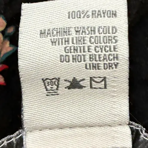 American Rag  Black Floral Smocked Strapless High Low Maxi Dress M