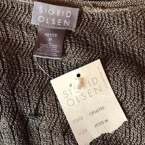 Sigrid Olsen  button down sweater in dusty sage  MP