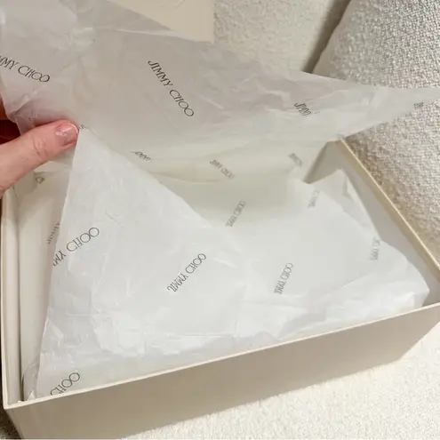 Jimmy Choo Cosmic Patent Leather Nude Platform Pumps sz 38.5