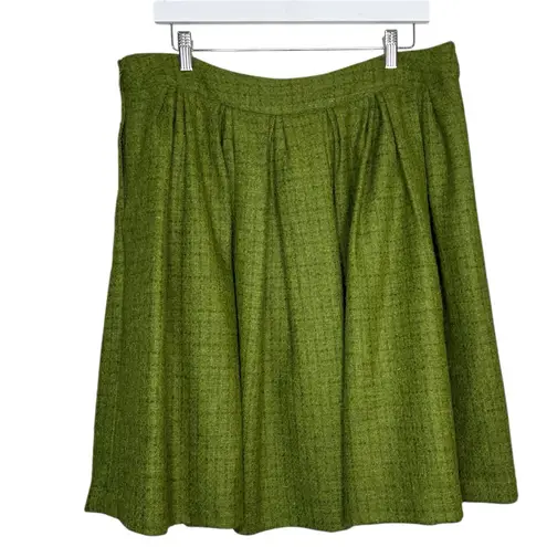 EUC Francis Valentine Women’s Green Wool Pleated Skirt Size Large