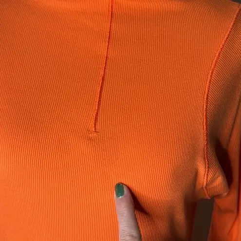 Lululemon  Orange La Tight Fit Long Sleeve Mock Neck Pullover thumbnail 8