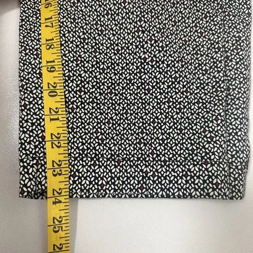 LOFT Outlet Pants Womens 14 Floral Original Crop Mid Rise Stretch Flat Front Black