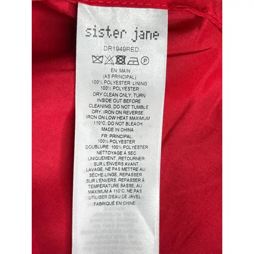 Sister Jane Tate Rose Jacquard Bow Mini Dress sz M Cherry Red NWT Size M