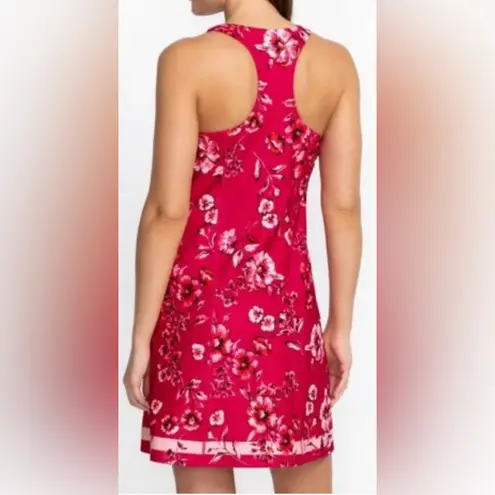 Johnny Was Active Misty Fall Everyday Tennis Dress Floral Pink Red Size M NWT