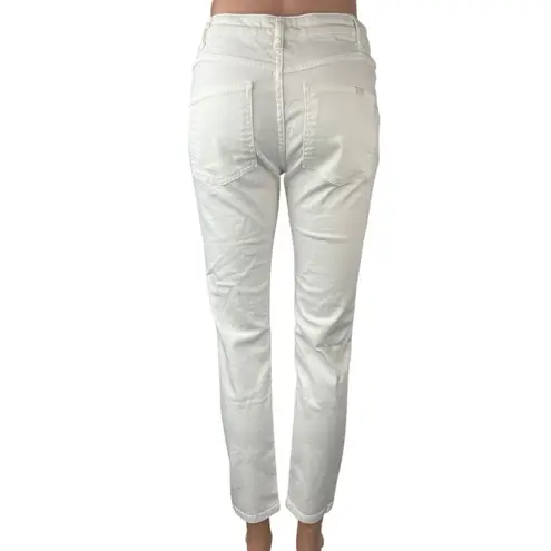 Maje Women's White Mid Rise Skinny Stretch Crop Ankle Denim Jeans Pants Size 34