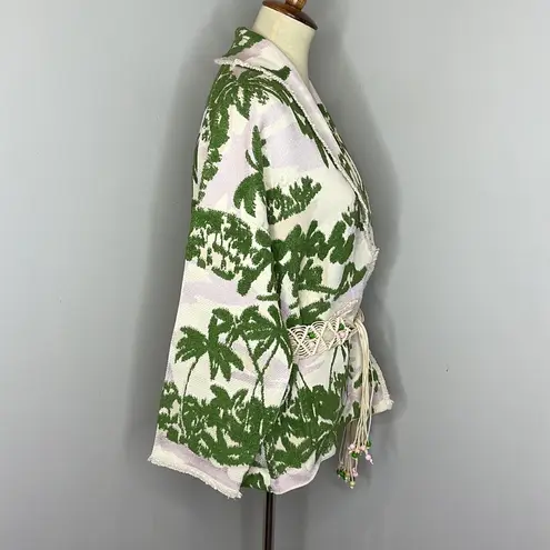 Maje ‎ Imprime Aloha Beige Belted Cardigan Jacket sz 2 SMALL thumbnail 6