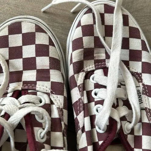 Vans Burgundy checkered  sneakers