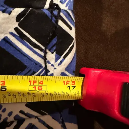 East 5th Street Black White Blue 3D Squares Dress SZ 16 pleated top and bottom