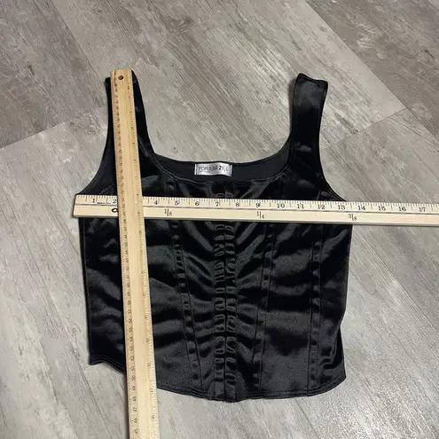 Popular 21 Women's Tank Sleeve Satin Crop Black Small Bag6