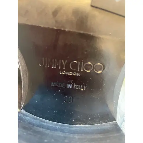 Jimmy Choo London Suede Ankle Boots Gold Accent Block Heel Italy size 39 8.5-9 - Image 2