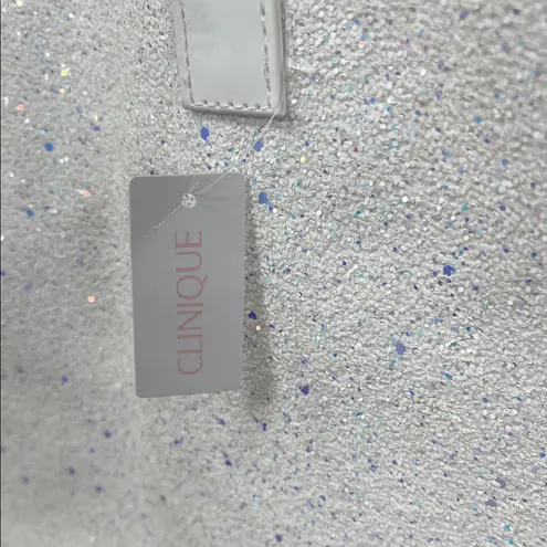 Clinique NWT Sparkling White Glitter Tote Bag
