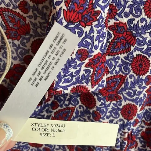 XiRENA Grady Romper Nichols Floral Cotton Belted Purple Size L