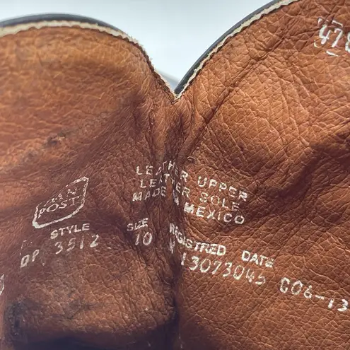 Dan Post Womens 10 Boots Daisy Blue Snip-Toe Cowboy Embroidered Floral Brown